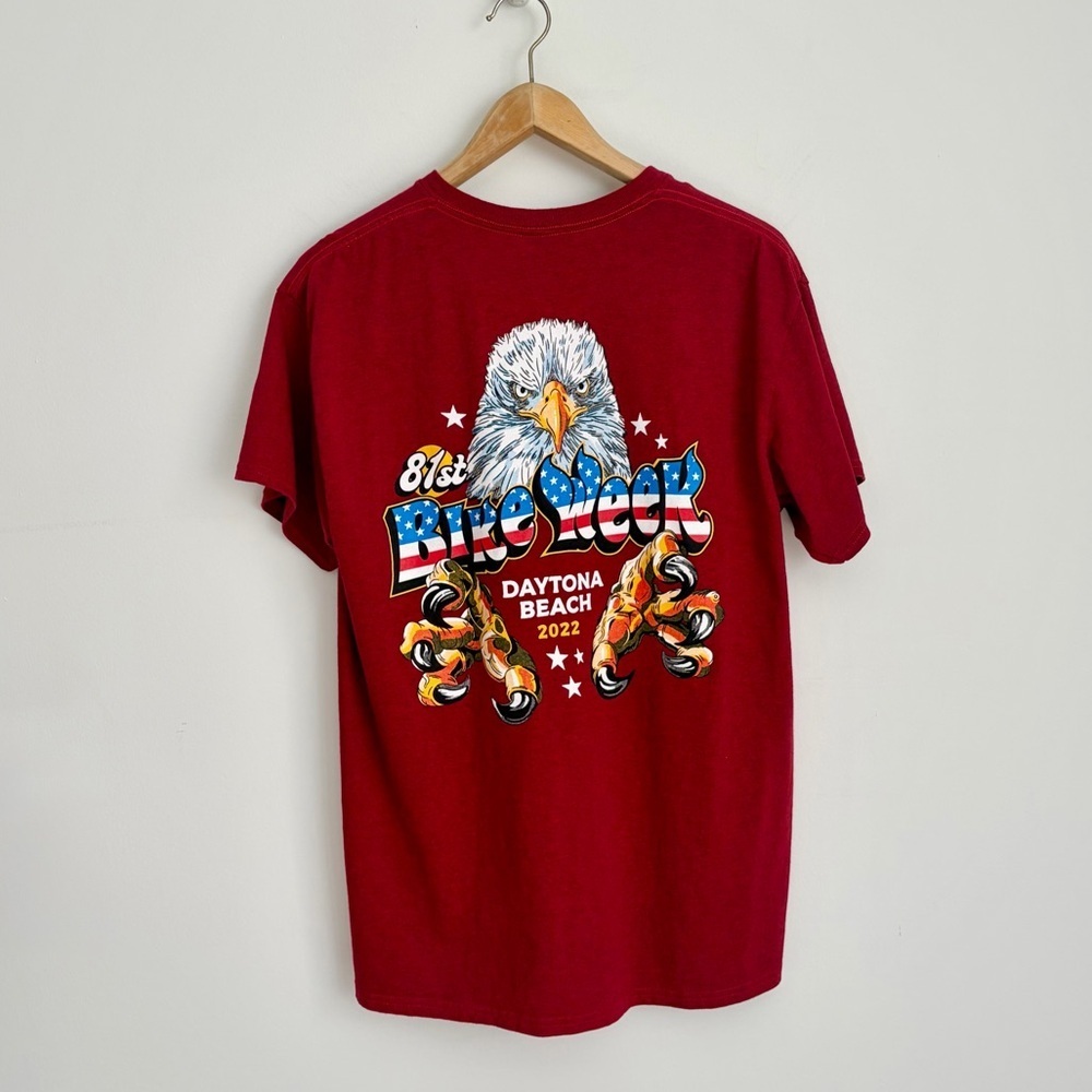 Daytona Beach Biker T Shirt – Eagle Graphic– Size M L
